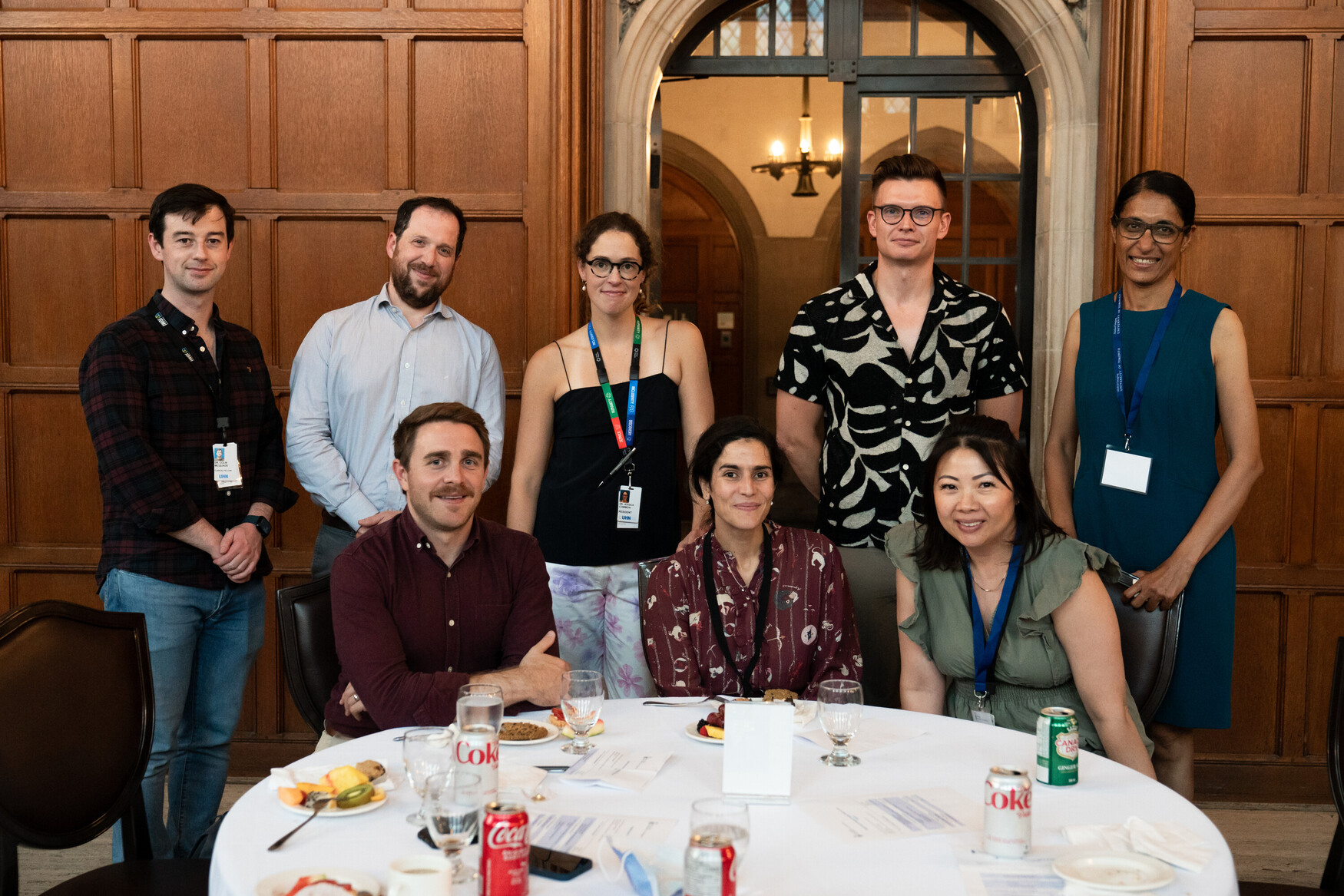 Group shot of welcome event attendees