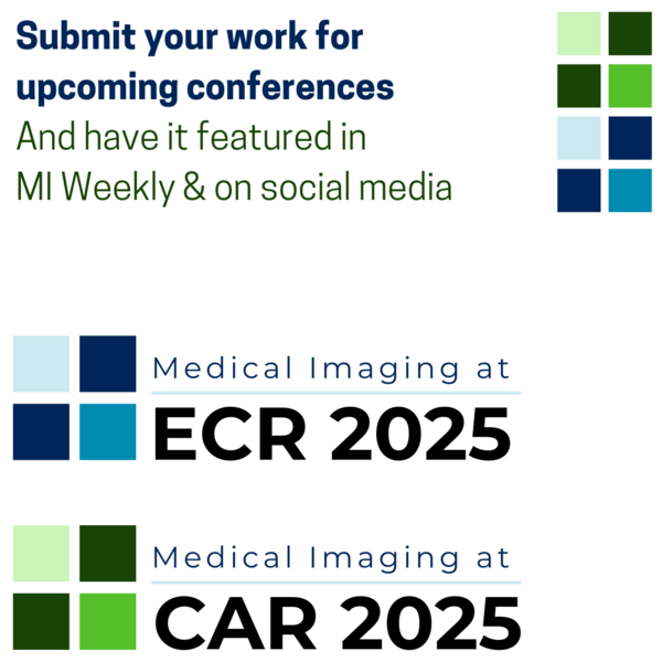 Graphic that says Submit your work for upcoming conferences and have it featured in MI Weekly and on social media